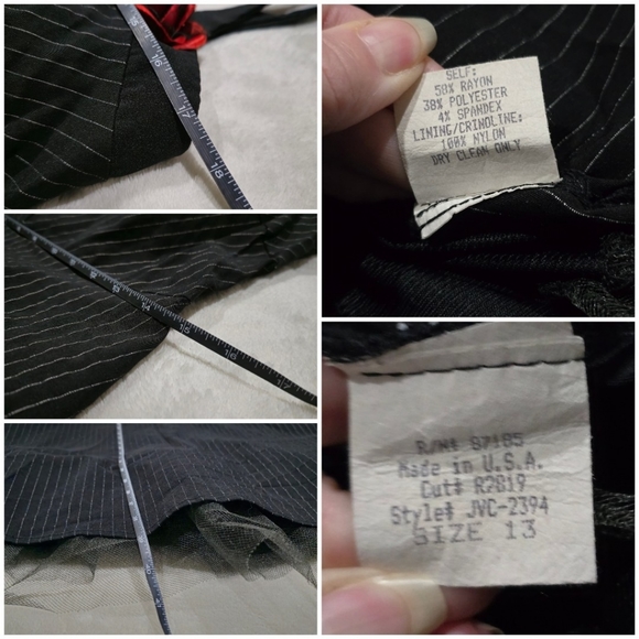 🆑️ Ruby Rox Pin Striped Dress | Black Red Rose Detail Prom 13 - Picture 15 of 16